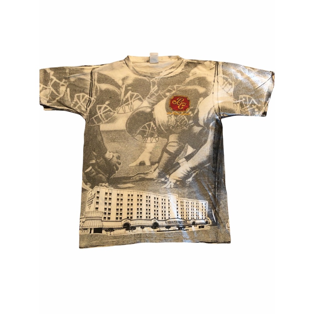 VTG Rare Barbary Coast Casino All Over Print Football Las Vegas Sports Shirt L